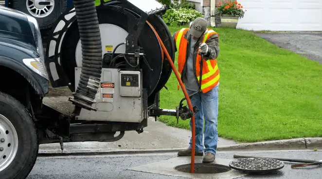 Technician using specialized drainage equipment for sewer line cleaning and foundation protection in Mesa, AZ